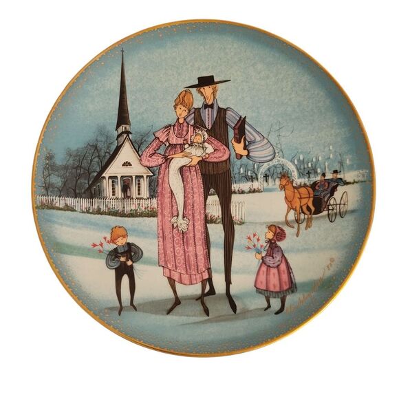 P. Buckley Moss "The Christening" 10" Plate - Picture 2 of 6